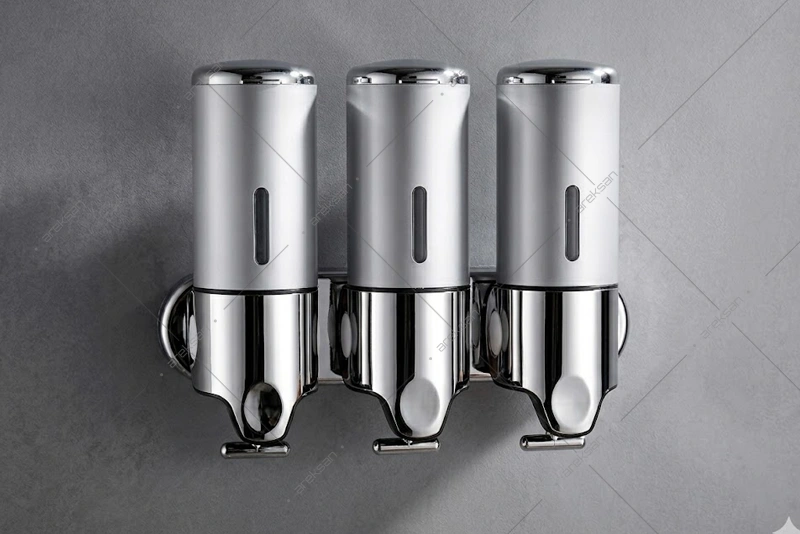 Alttan Çekme Üçlü Sabun Şampuan Dispenseri