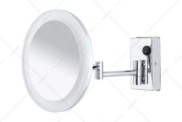 Kristal 3 Kollu Ledli Makyaj Aynası Kare Rozet