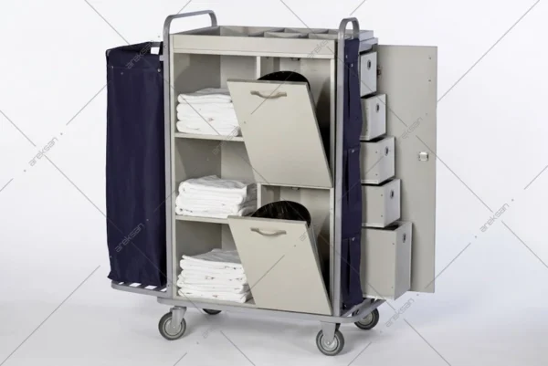 AR-010 ahşap otel kat servis arabası