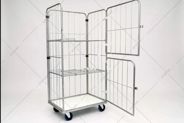 Galvaniz İki Katlı Çamaşır Arabası