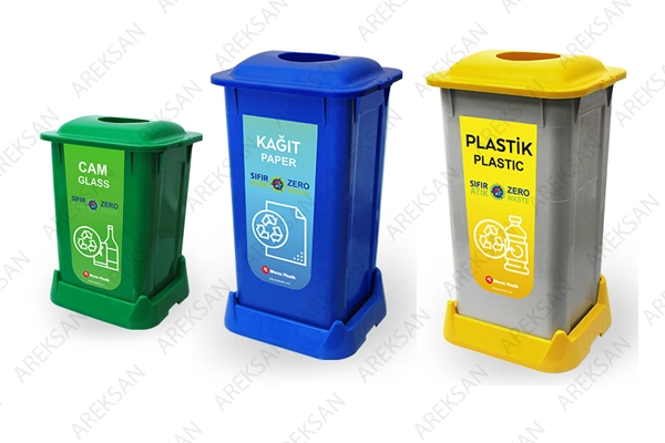 plastik sıfır atık çöp kovaları