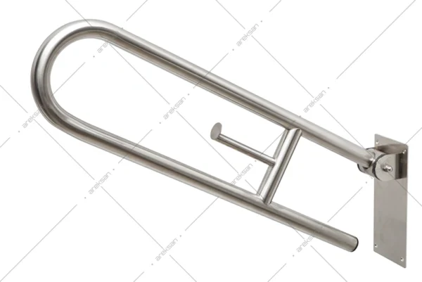 WC kağıtlıklı engelli tutunma barı ENG705 mafsallı paslanmaz çelik