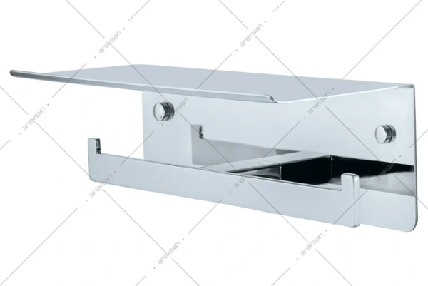 EG007 elegance ikili etajerli tuvalet kağıtlığı paslanmaz çelik