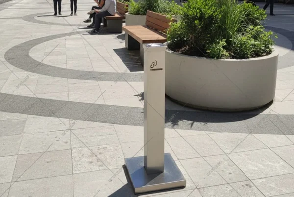 Kare Gövdeli Paslanmaz Çelik Ayaklı Küllük