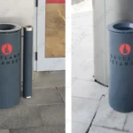 dış mekan paslanmaz çelik çöp kovası