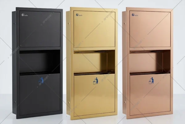 Kağıt havlu çöp kovası kombine sistem GSG36R 304 paslanmaz sıva altı