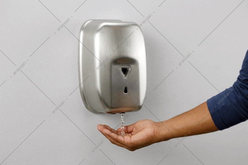 1200 ml pilli sensörlü sabunluk 304 kalite paslanmaz çelik