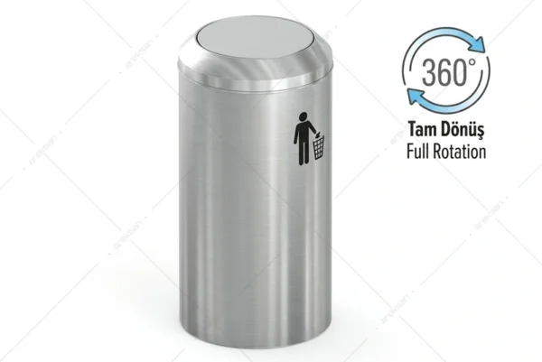 Açık Ağız Paslanmaz Çelik Çöp Kovası | Areksan