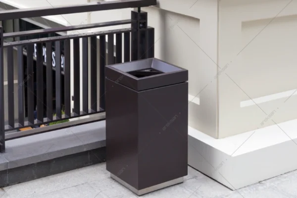 SWB-128 kare gövdeli küllüklü dış mekan çöp kovası