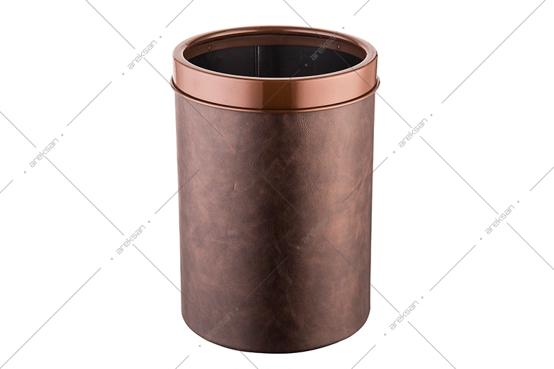 Deri Kaplı Çöp Kovası Siyah Çember - Görsel 3