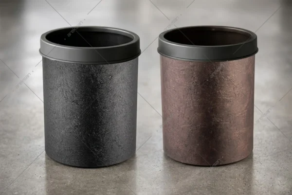 CDK001-2 deri kaplı çöp kovası siyah çember