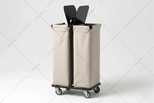 AR-026 çift bölmeli kirli çamaşır arabası