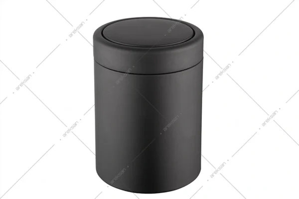 DK103-S siyah döner kapaklı paslanmaz çelik çöp kovası