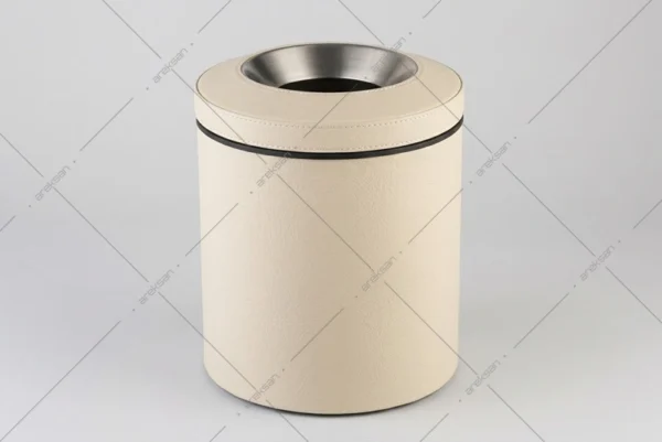 YDK001-1 kapaklı deri kaplı yanmaz çöp kovası