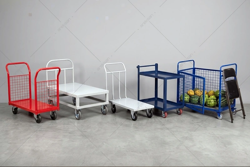 Yük taşıma arabaları modelleri sanayi tipi elektrostatik boyalı