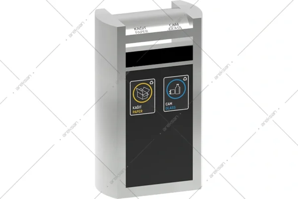 SRB-141 üç bölmeli geri dönüşüm ünitesi kağıt metal plastik grafik panelleri